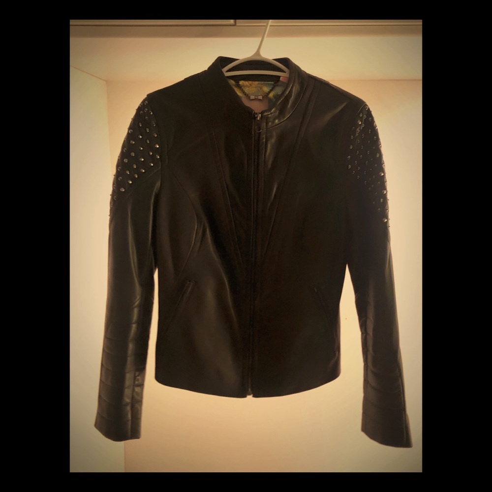 Black leather jacket